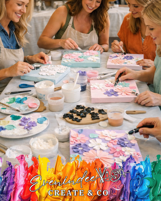 Private Floral Textured Art Workshop – Create Your Own Canvas